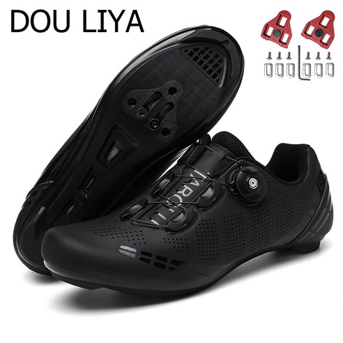 DOULIYA 2022 로드용 클릿슈즈 스포츠/레져 자전거 자전거 신발, 45(285mm), 검은 색 로드 with clit