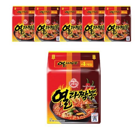 오뚜기 열라짬뽕 간편식 130G 4개 식사대용, 6팩