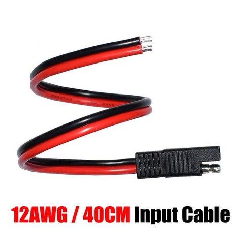 SAE 커넥터 익스텐션 케이블 사이드월 포트 퀵 분리 플매트 카펫 러그 자동차 와이어 12AWG 40cm 30cm, [02] 30CM