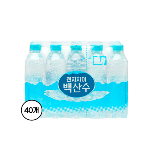 백산수 무라벨 생수, 500ml, 40개