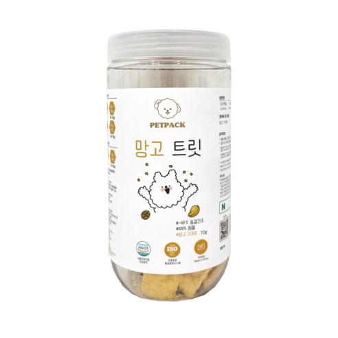 펫팩 동결건조 간식, 1개, 70g, 망고 트릿