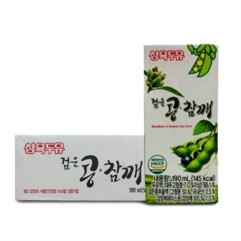 삼육두유 검은 콩 참깨 두유, 190ml, 16개