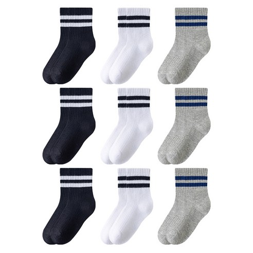 발랄함과 편안함을 담은 르브니 주니어 스트라이프 양말 세트