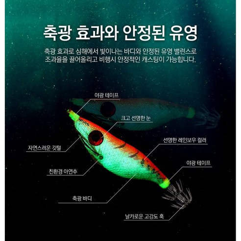 바다와 민물 겸용 프리미엄 쭈꾸미 에기 세트