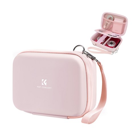 K&F CONCEPT EVA 하드쉘 크로스백 파우치 블랙/그레이/핑크/베이지, PINK, 1개