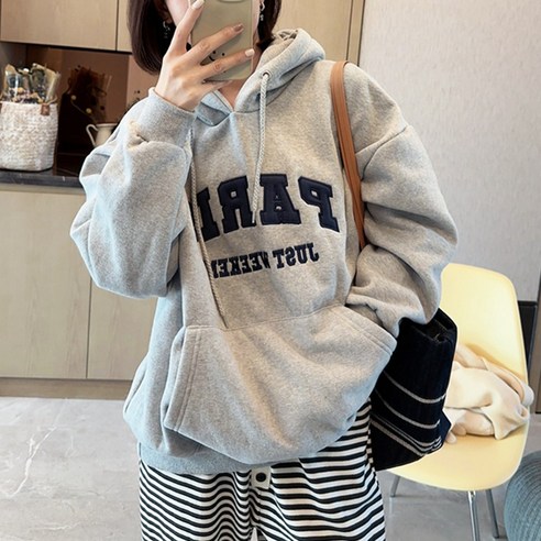 메이킹유 맨투맨 기모긴팔티 캐주얼 데일리룩 P7088파리스기모후드티