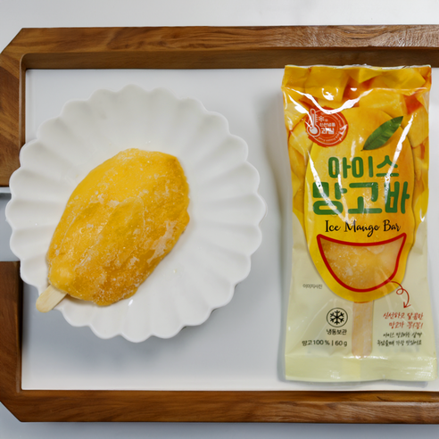 [싱싱냠냠] 리얼망고100% 무첨가 아이스망고바 망고스틱, 60g, 30개