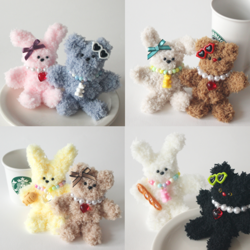 [1+1세트] LOGRO 모루인형 키링 만들기 세트 DIY 키트 [모든 재료 포함], 8컬러 세트, 1개
