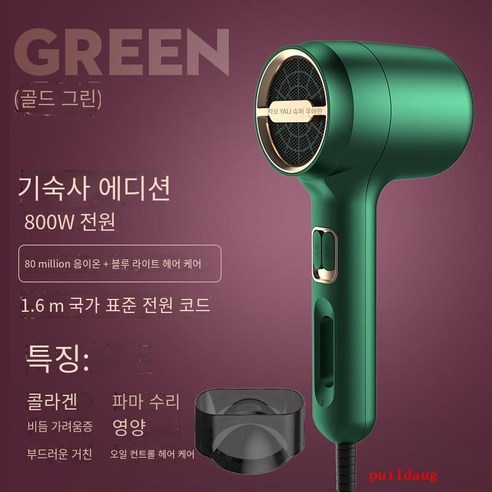 고출력 송풍기 가정용 기숙사 불어 실린더 차갑고 뜨거운 조용한 전기 불어, [녹색] 800W 페인트, 한사이즈