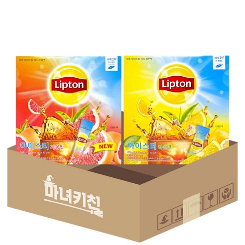 립톤 아이스티 자몽맛 560g (40개입) x 레몬맛 560g (40개입), 40개, 40개입