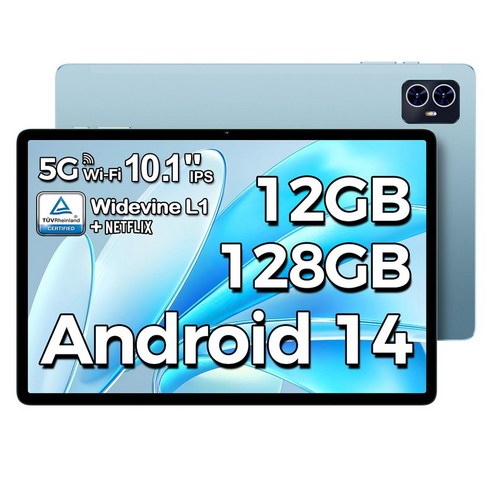 TECLAST M50S 10인치 태블릿 Android 14 12GB+128GB+1TB 8코어 T606 Wi-Fi 5G Widevine L1 G