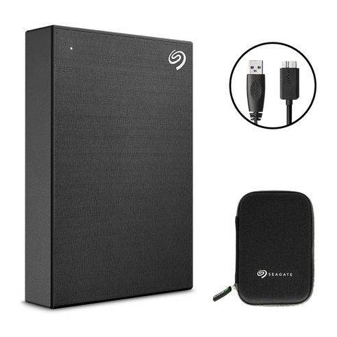 씨게이트 ONE TOUCH HDD 외장하드 + 파우치, Black, 1TB