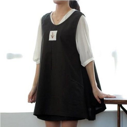 [오케이나우ㅣ인기상품] 야생화로 꾸며진 소담소담의 매력적인 포인트 루즈핏 원피스형 앞치마 [OKNOWㅣ추천상품]