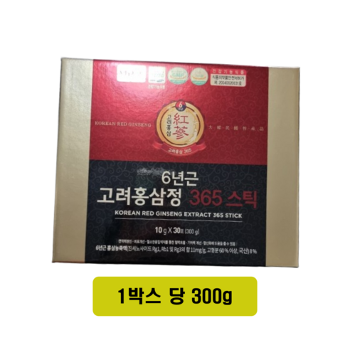 정원삼 6년근 고려홍삼정 365 스틱 + 쇼핑백, 300g, 1개