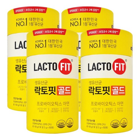 종근당건당 락토핏 생유산균 골드 프로바이오틱스, 100g, 4개