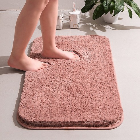 빠른 건조 욕실 흡수성 바닥 매트 카펫 화장실 바닥 매트 미끄럼 방지 침실 도어 매트 가정용, 단색-핑크, {"크기":"40*60CM"}