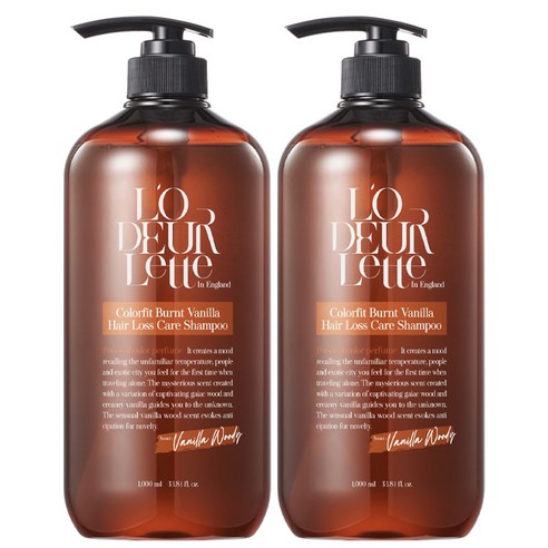 로더렛 컬러 핏 번트 바닐라 헤어 탈모 샴푸 1000ml, 2개, 1L