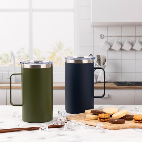 대용량 보온보냉의 완벽한 동반자: 스텐 손잡이 보온보냉 텀블러 700ml
