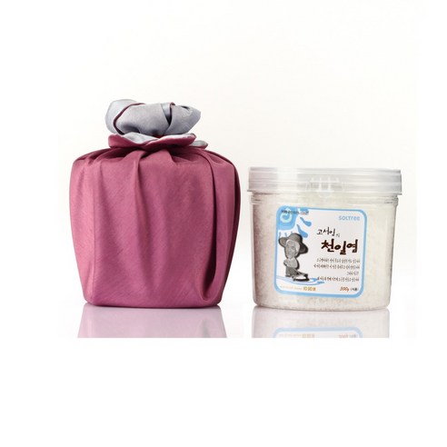 고서임 천일염 300g 원형 / 꽃매듭 결혼 돌 칠순 조문 개업답례품 보자기포장 원형_꽃매듭 / 금비산호, 1개