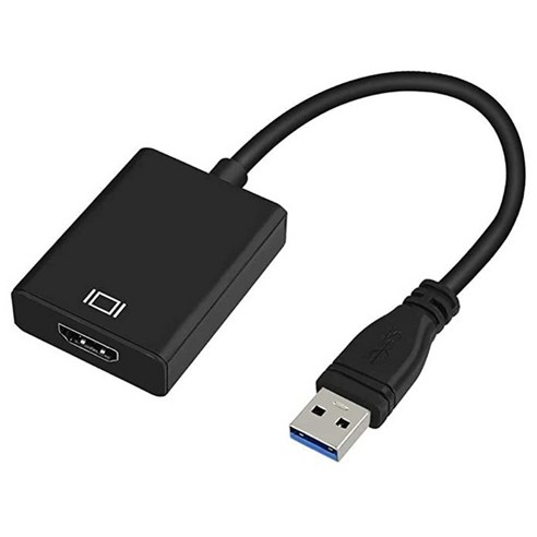 USB to H DMI USB 3.0 / 2.0 - H DMI 1081P FULL H D (남성 대 여성) 컨버터, 검은 색