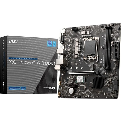 MSI PRO H610MG WiFi DDR4 ProSeries 마더보드 (mATX 12세대/13세대 인텔 코어 LGA 1700 소켓 DDR4 PCIe 4 2.5G LAN