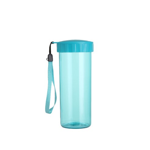 레저 대구경 입 컵 누출 방지 학생 스트레이트 컵 420ml 투명 휴대용 휴대용 핸드 헬드 컵 플라스틱 컵, 319 노르딕 블루
