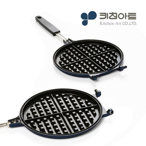 키친아트 블루 티타늄 인덕션 원형 와플팬 가스렌지 겸용, 1개