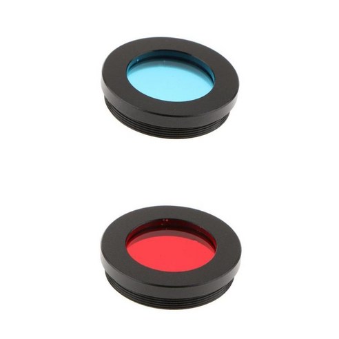 2pcs 1.25 "천문 망원경 접안 렌즈 렌즈 음력 용 컬러 필터 키트 세트, 블루+레드, 금속