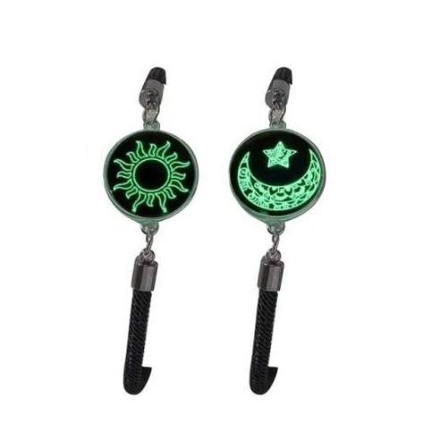 조정 가능한 스테인리스 스틸 원석 블랙 브레이드 팔찌 – 빛나는 태양과 달의 로맨틱 매끄러운 뱅글 링크 쥬얼리 기부팔찌