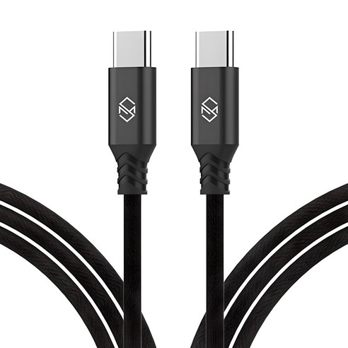 신지모루 USB-C 타입 더치 패브릭 케이블, 2m, Black, 2개입
