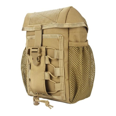 자동차 시트 등받이 주최자 Molle 차량 패널 범용 맞춤 자동차 뒷좌석 커버 보호대 보관 파우치, 25x15x10cm, 나일론, 갈색
