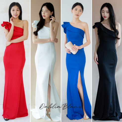흰색 프릴 로ング 드레스 원숄더 연주드레스대여 흰색 프릴 로ング 드레스 원숄더 연주드레스대여