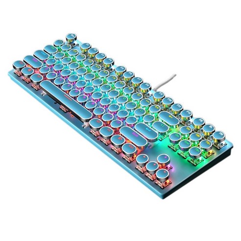 Xzante Leaven K550 기계식 게임용 키보드 데스크탑 컴퓨터 PC용 인체 공학적 방수 RGB 펑크 백라이트 유선 키보드(파란색), 파란색, ABS