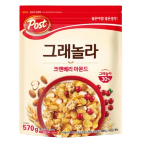 포스트 그래놀라 크랜베리 아몬드 시리얼, 570g, 1개