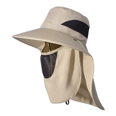 OCEANSUNFISH 남녀공용 얼굴 보호 야외 하이킹 낚시 큰 챙 햇빛 차단 모자 9241, 카키