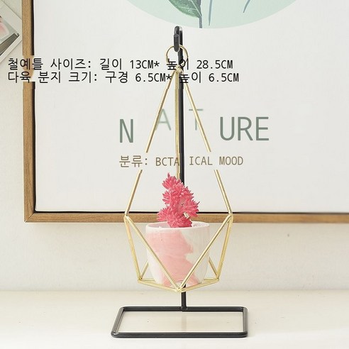 스타일 창의 모방 다육식물 화분 도자기 걸림식 데스크톱 분재 철예 화대 작은 화기, 스타일 삼금색 바구니에 빨간 이빨