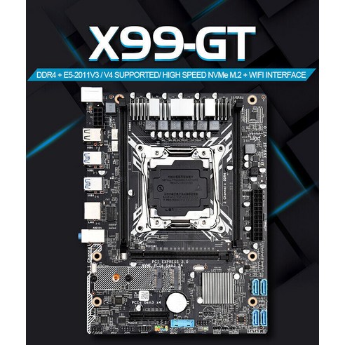 X99 GT 게이밍 마더 보드 세트 Xeon E5 1650 V3 및 2*8GB DDR4 ECC REG 메모리, 01 마더 보드 + CPU + RAM