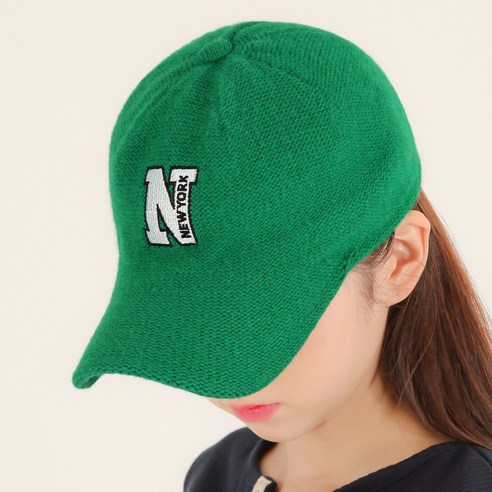 라핑 울 소재 N로고 니트캡 남녀공용 겨울 야구모자