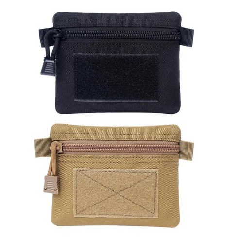 2pcs 지갑 지갑 작은 유틸리티 미니 키 파우치 가방, 블랙 기타, 13x11cm, 나일론