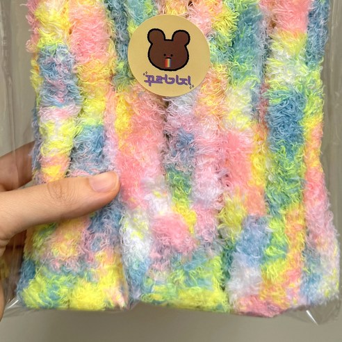모루철사 10개 1세트 15mm 20mm 그라데이션 색상 대량구매 밍크 뽀글 보들 모루인형 DIY 재료 털철사, 믹스모루(15mm)-무지개떡, 1개