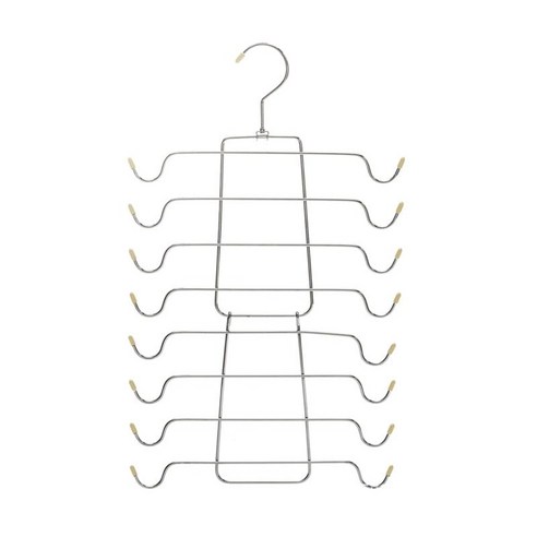 바지 걸이 접이식 옷장 행거 스카프 행거 주최자 홀더 남자 블랙 액세서리 매달려 장식, 베이지, 12 × 20.7cm, 스틸 + PVC