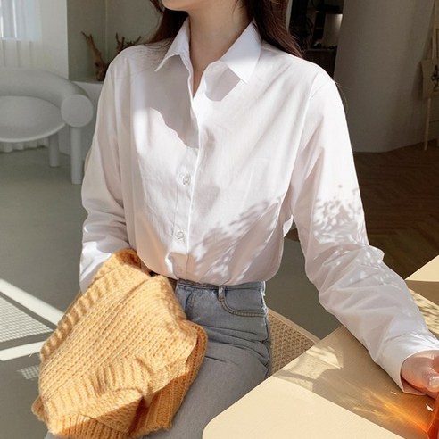 티데일리 [로켓] 포드 베이직 셔츠 여성용 무지 카라 기본 남방
