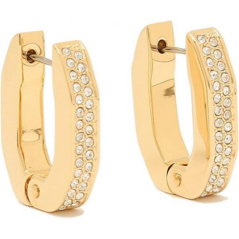 일본 스와로브스키 귀걸이 Swarovski 5626084 Dextra Hoop Earrings Accessories Small Gold White Womens COLLECTION, 1개