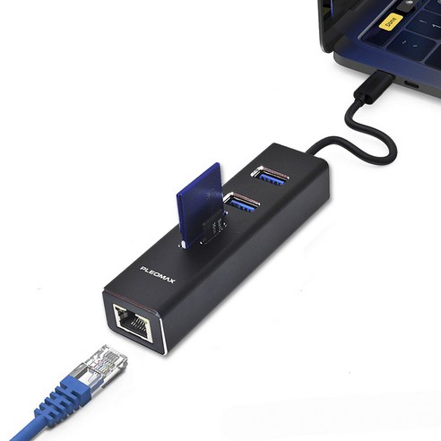 플레오맥스 PM-AH1000 C타입 USB 멀티 포트 허브 PC 노트북 카드리더기 랜포트
