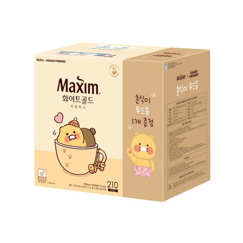맥심 화이트골드210T 춘식이 무드등, 210개입, 1세트