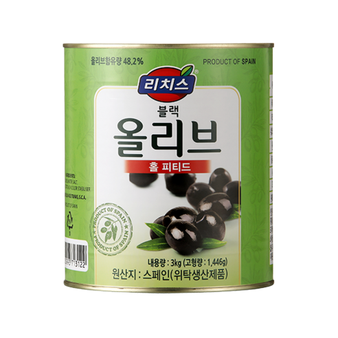 (주)동서 리치스 피티드 블랙 올리브 홀, 3kg, 1개