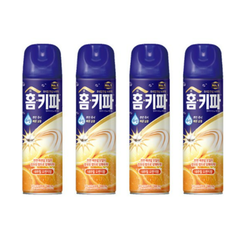 홈키파 에어졸 내츄럴 오렌지향, 500ml, 4개