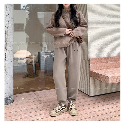 일이오 여성 후리스 밴딩 트레이닝 조거팬츠