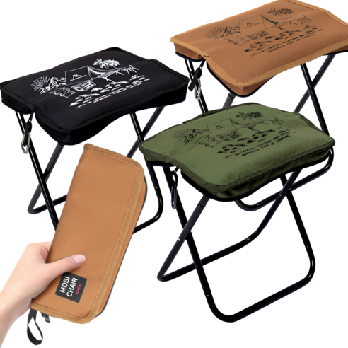 모비체어 엉덩이 편한 휴대용 의자, 1개, 캠프 블랙