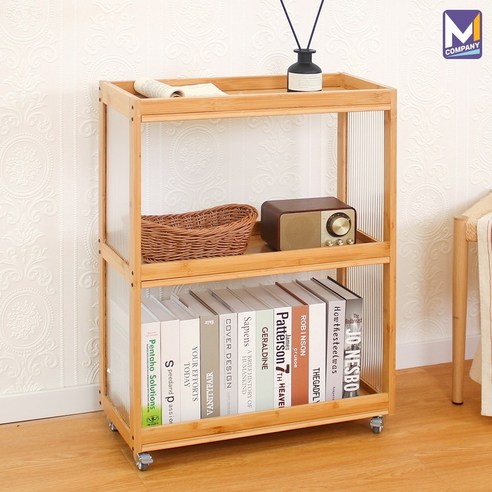 주방과 일상을 아름답게, M컴퍼니 원목 이동식 트롤리 3단 수납장으로 공간 활용의 마법을 경험하세요.